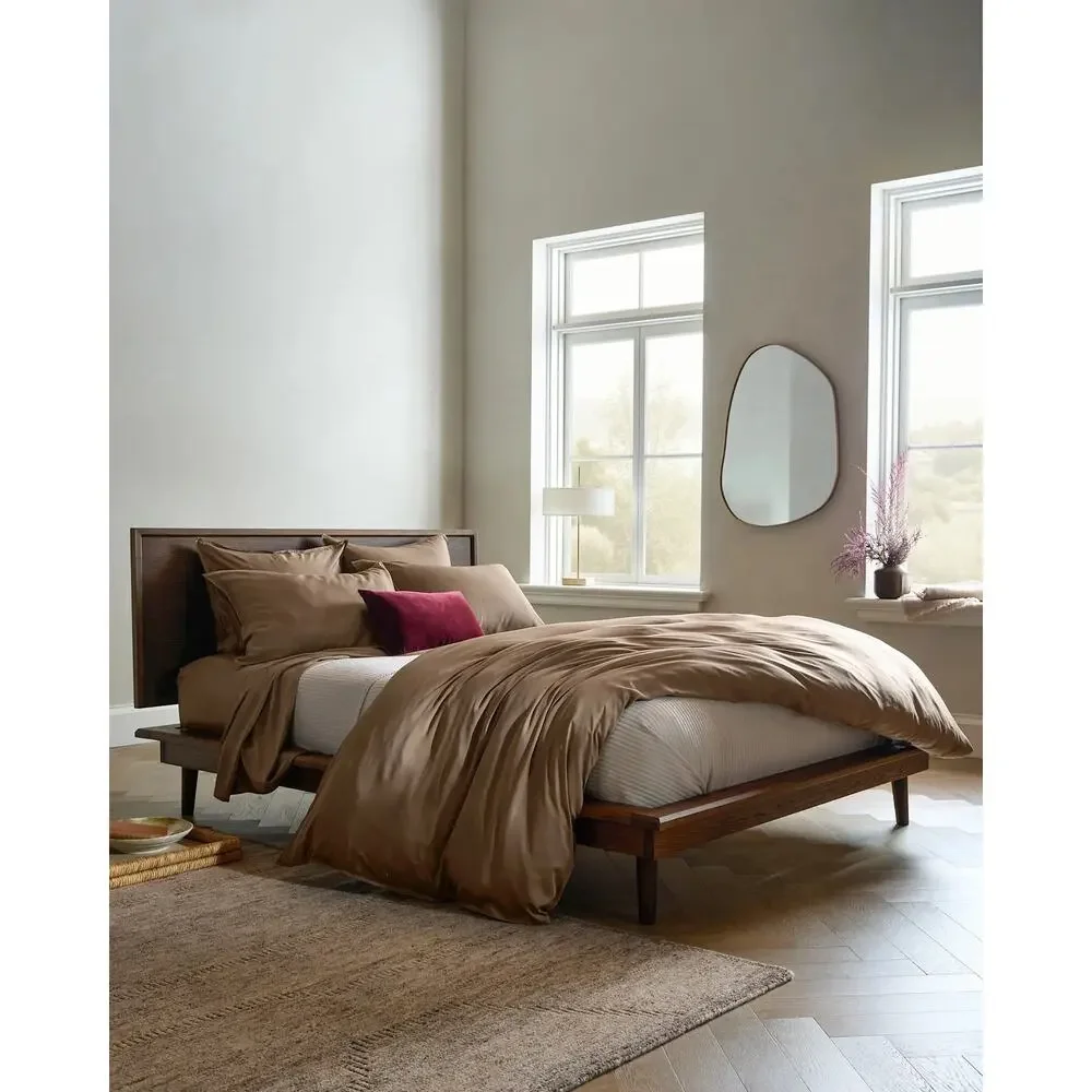 Quince Organic Bamboo Duvet Cover Set Walnut Full/Queen NWOT